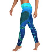 Teal Octopus Gyotaku Leggings